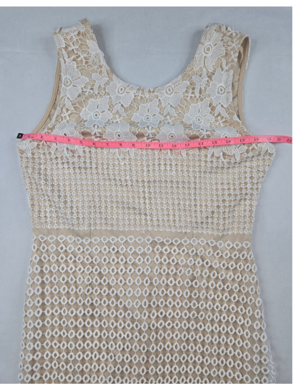 Papillon | Women | Dress | White and Tan |Size Large - Picture 6 of 6